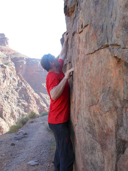 Working the moves of the Electron Shuffle traverse.