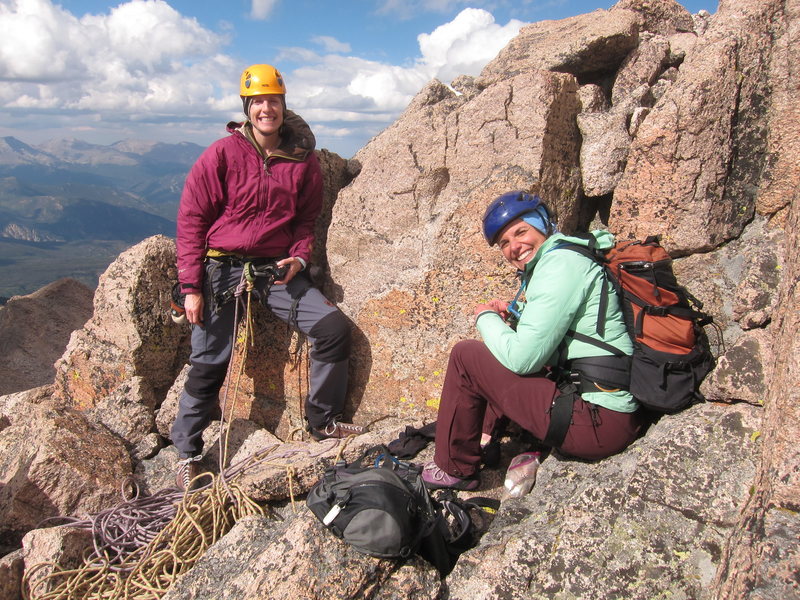 Lisa and Nancy at the top of the climb on the Keyhole Ridge.