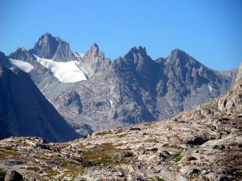 Left to right from the south- Woodrow, Sphinx, Bob's Towers, Miriam (and Bonney Pass).