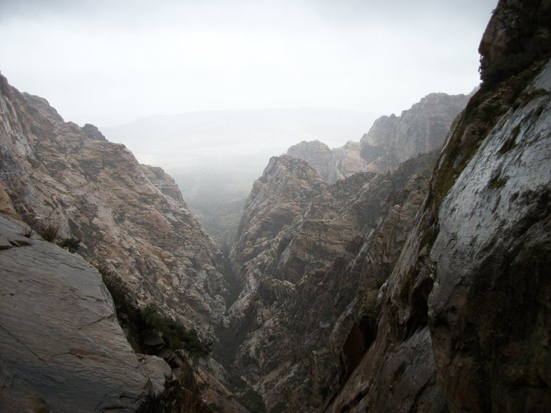 North fork of Pine creek during thunder storm. Paiute wall scout mission, red rock nevada. March 2012.