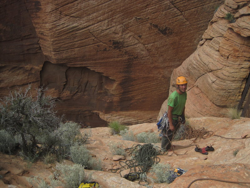 Garrett on top of ledge top of P14
