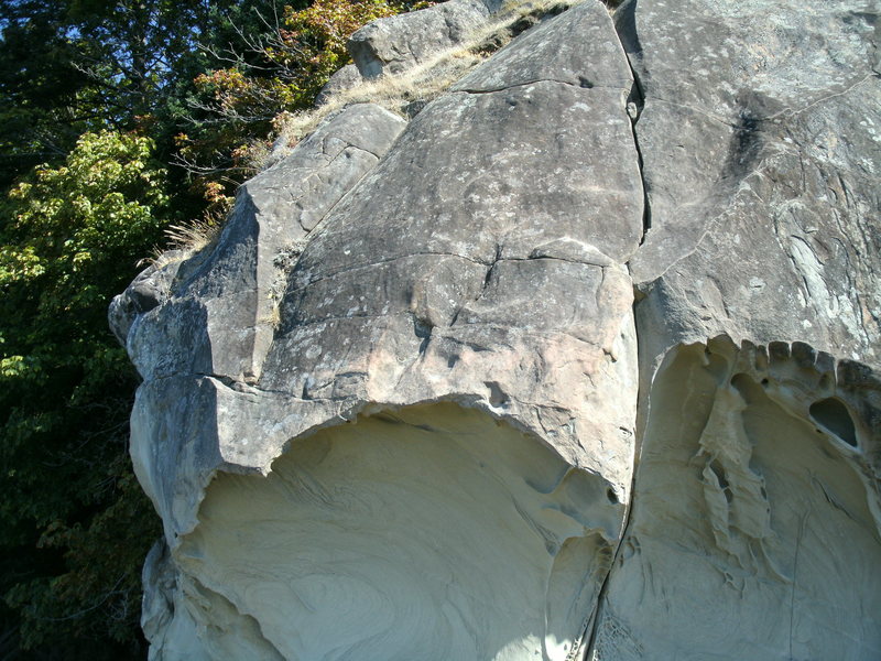Overhang Left starts at the left edge and works right while Overhand Right moves from the Desperation Crack start left.