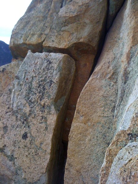 The slot just below the crux