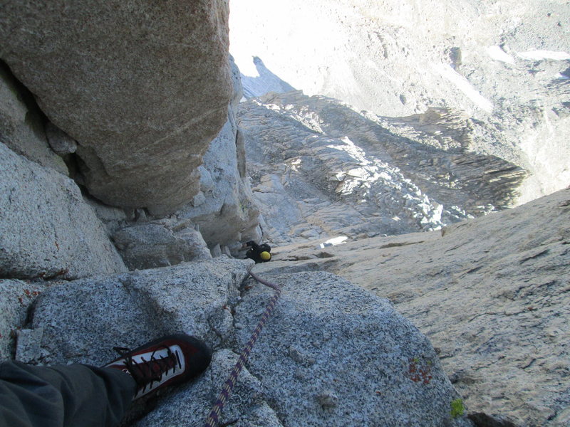 jim following after 5.8 crux section