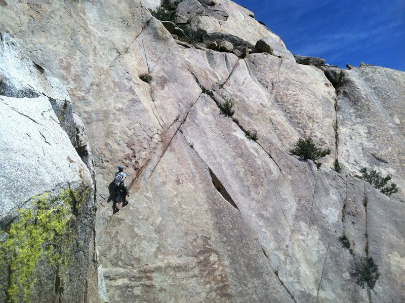 Nick S. heading out on, the appropriately named, High Exposure Exit.