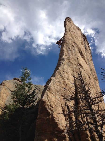 Allie on her first granite lead or route, for that matter.