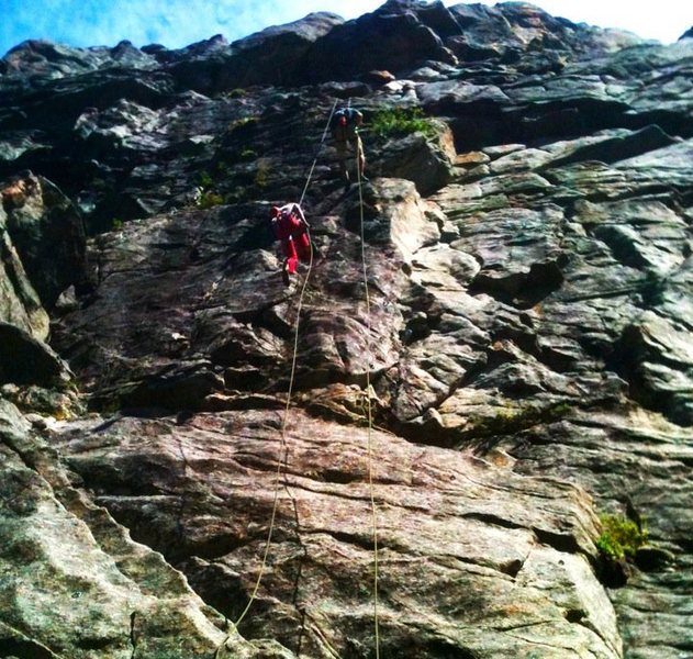 Rapping first pitch. Great climb!