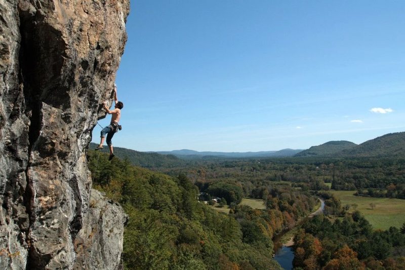 this crux can be done statically but it's fun to jump for the jug <br>