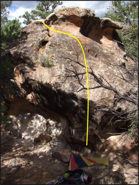 Seven Minute Itch problem on Matriculant Boulder.