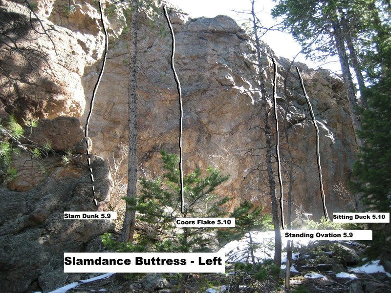 Slamdance Buttress Left.<br>
<br>
Photo courtesy of Rich Perch.