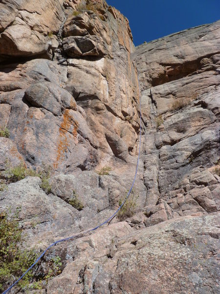 Just a photo of my rope on the first pitch dihederal.