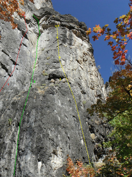 1.Terminalogical Inaxtitude 5.10b/c <br>
2.Gills grace 5.10c Trad <br>
3.Nebulous Precision 5.10d