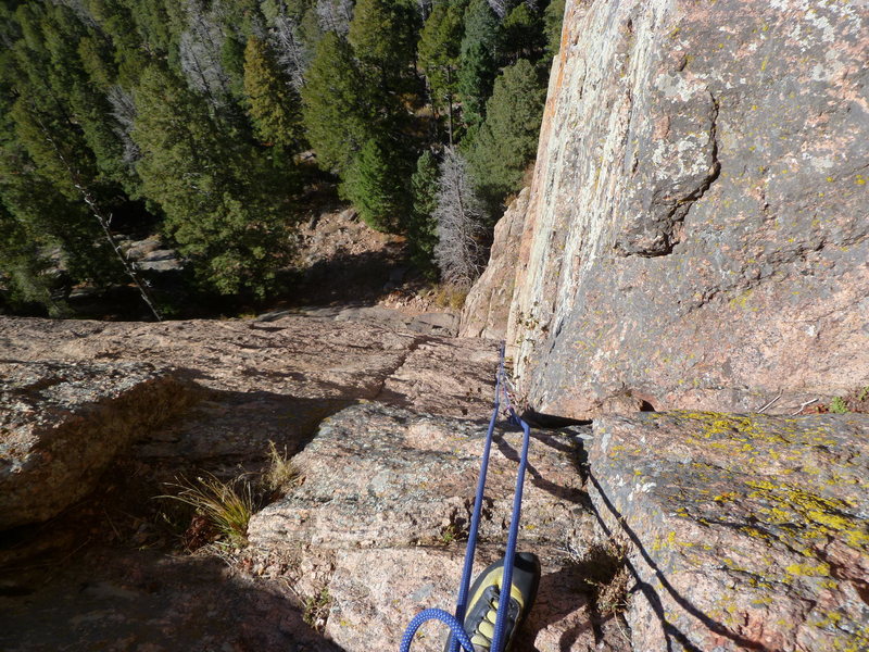 Looking down the second pitch.