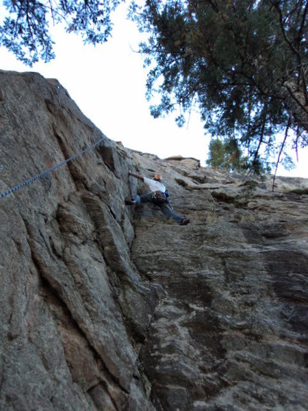 Dave starting into the crux section.
