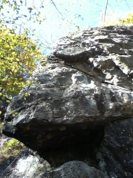 The route starts on a jug in the big dark roof... from there it moves a little left and up the arete staying just to the right side of it... then i went way right to meet up with espresso...
