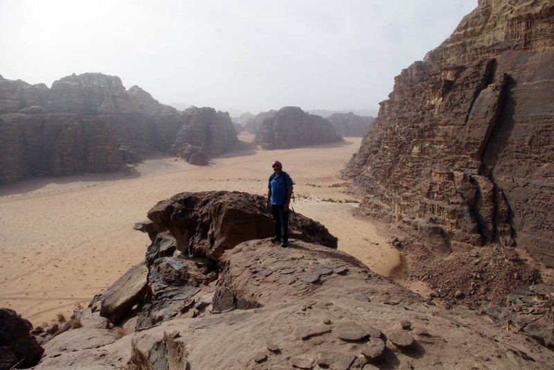 On Sabbah's Route (III, 5.6), Jebel Khazali, Wadi Rum, Jordan, March 2012