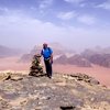 Summit of Jebel Khazali after climbing Sabbah's Route (III, 5.6), Wadi Rum, Jordan, March 2012
