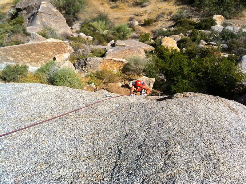 Kirk pulling through the crux.