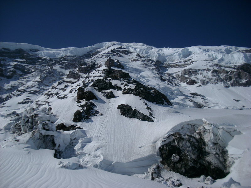 View of the ridge from the carbon glacier.