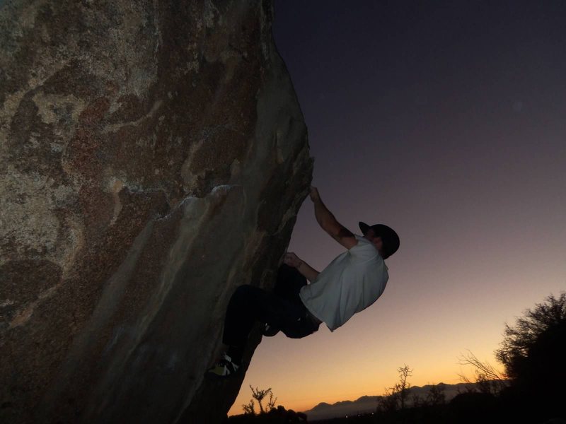 This is the cruxy move. Hands always raw by the time I touch this problem lol