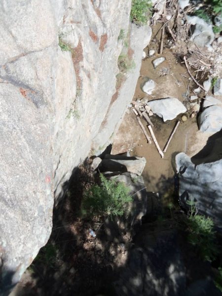 Top view of the Crossover and Face climb on Heart Rock Face.