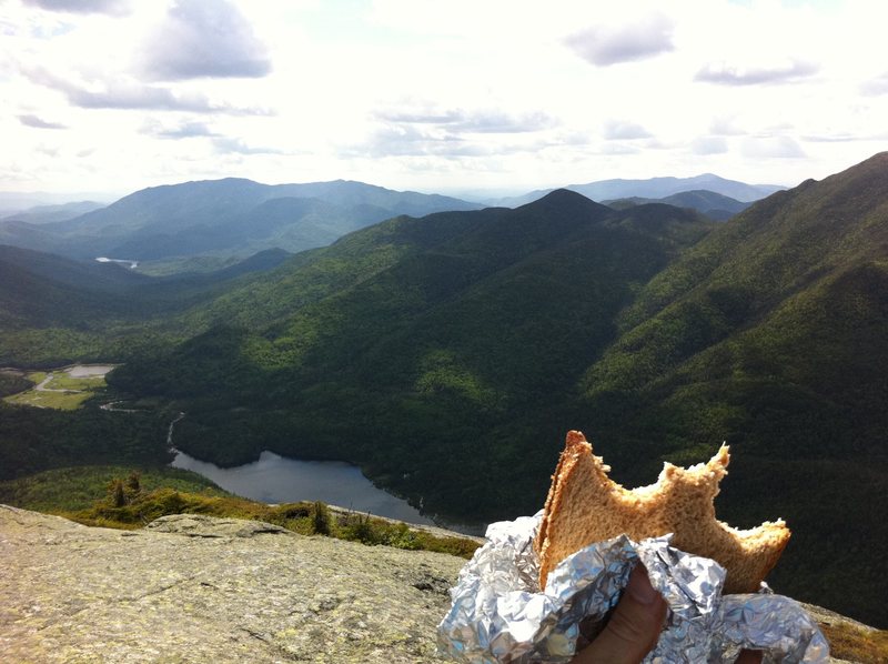 What better way to enjoy the summit of Mt. Colden than with a chicken sandwich?
