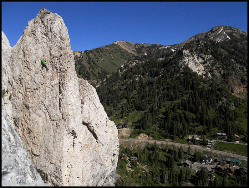 Finishing Virga.<br>
The start is below the shaded roof, lower left corner.