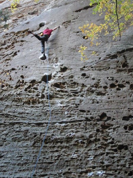 Zach unintentionally cutting feet on Hippocrite. Such an amazing climb!