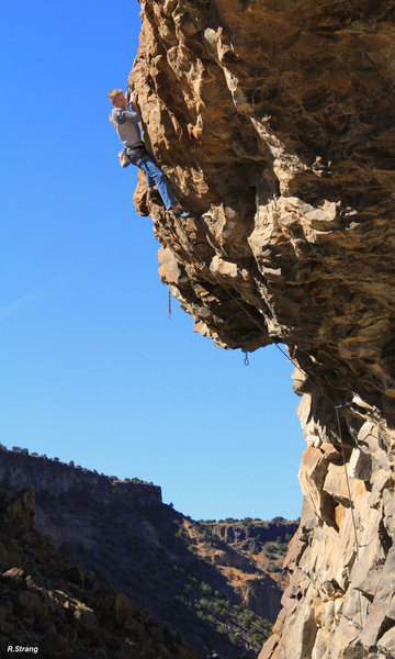 Cruising through the finish<br>
Survival of the Fittest (5.13a)
