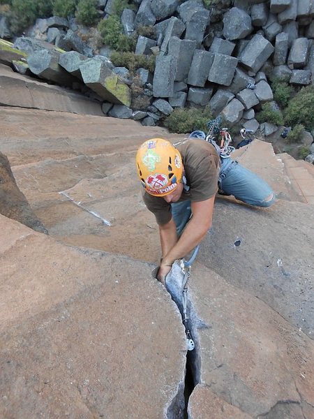 Diggin' for gold at Trout Creek. Some of the best cracks in Oregon!