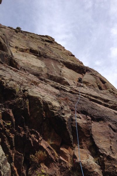 Me leading towards the second roof on pitch two of Anthill Direct.