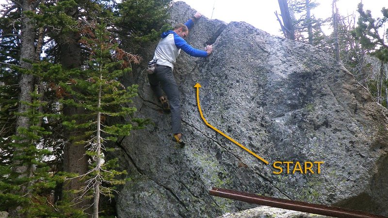 "One Life at a Time, Please", V1 at Mason Lake in the Tobacco Root Mountains, MT.