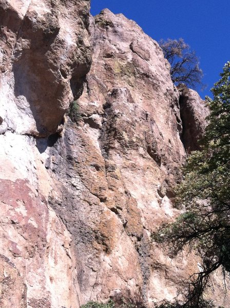 Moonpie located center right of picture (access to second tier climbs).