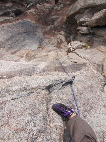Looking down from below the dihedral (while rope-soloing).