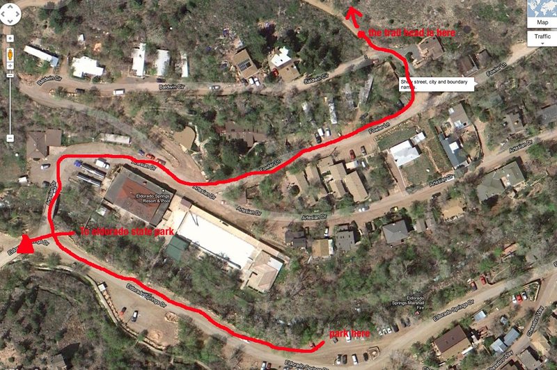 A parking and trailhead map.