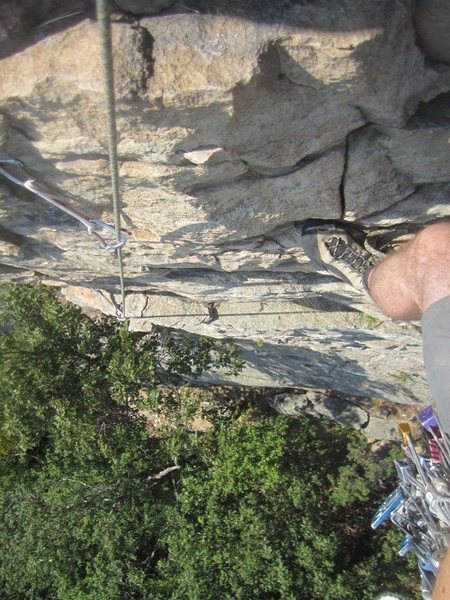 Paul Deagle - Madam G's 5.6 view from hanging belay