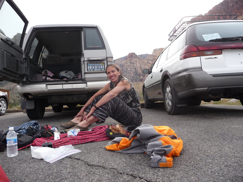 Joanne Urioste - Red Rocks.
<br>
<br>
Been climbing with her forever. And yeah, we're the same age.