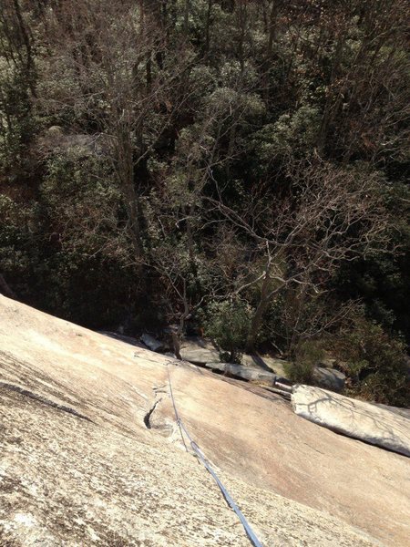 Looking down from the top of the finger crack.