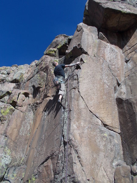 Mike Keegan after the crux, "This Bolt is for You", Great route!