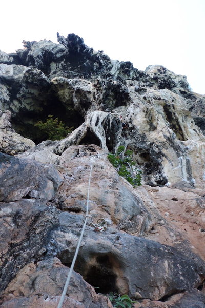 Leading up into the crux section of Monkey Love