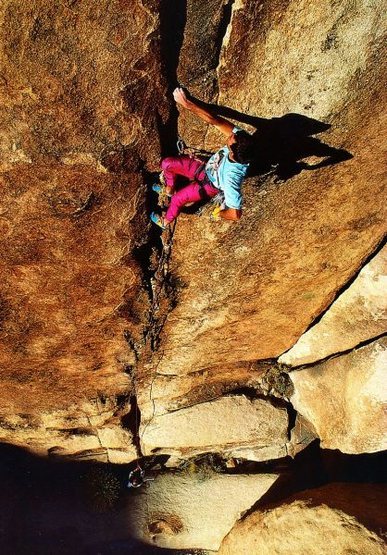 Randy Leavitt on No Self Control (5.12c R), Joshua Tree NP<br>
<br>
Photo by Brian Bailey (http://www.brianbaileyphotography.com/)