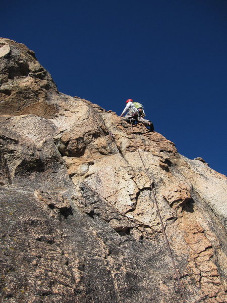 Starting up the third pitch. Huge chickenheads are abundant.