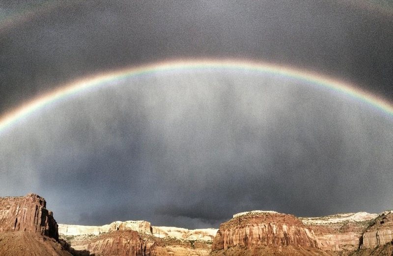 I was pined down on the 2nd meat wall for 5 hours from this storm.road washed out waterfalls out of every crack hail wind ! i felt like a flag in the wind warping down wen the storm hit. got soaked to the bone.