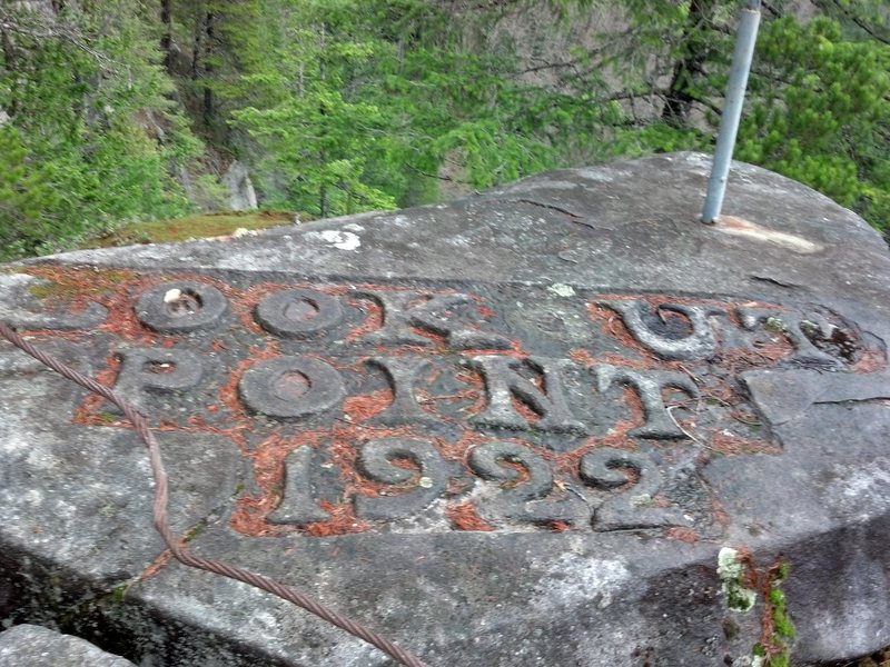 LOOKOUT POINT 1922
<br>
The inscription at the top, right next to the flagpole.