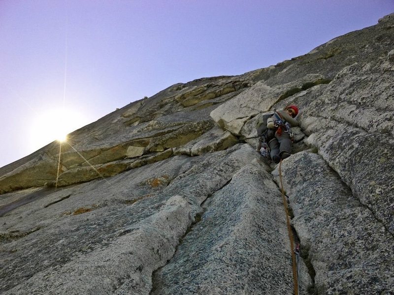 Matt leading up pitch 3