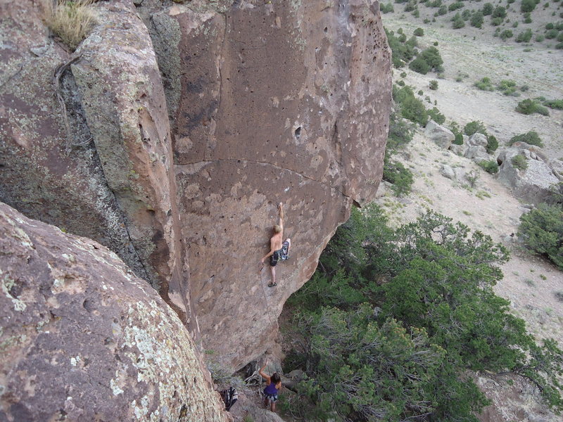 Andrew McClure onsighting Trigger Happy.