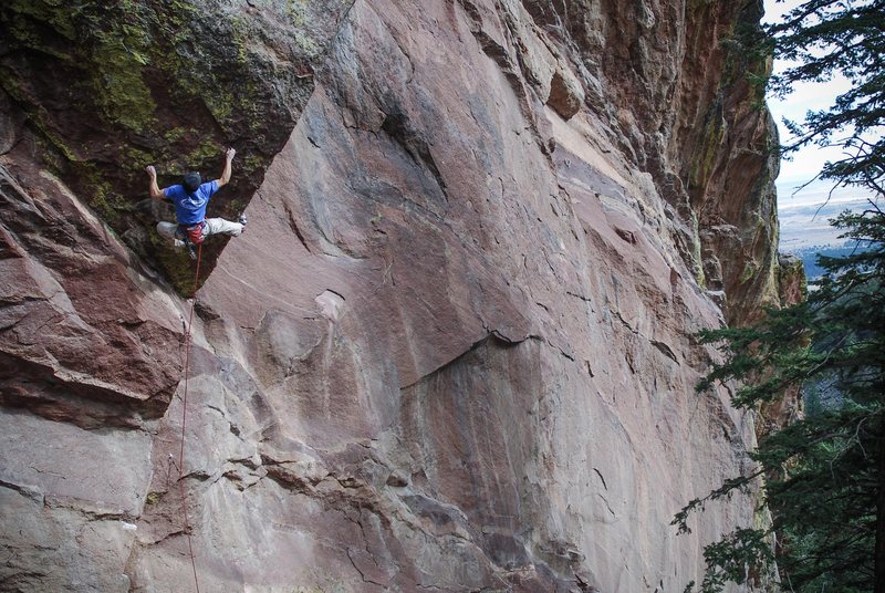 Photo: Andy Mann.<br>
Jonathan Siegrist cutting his chops in Flatirons very early on....