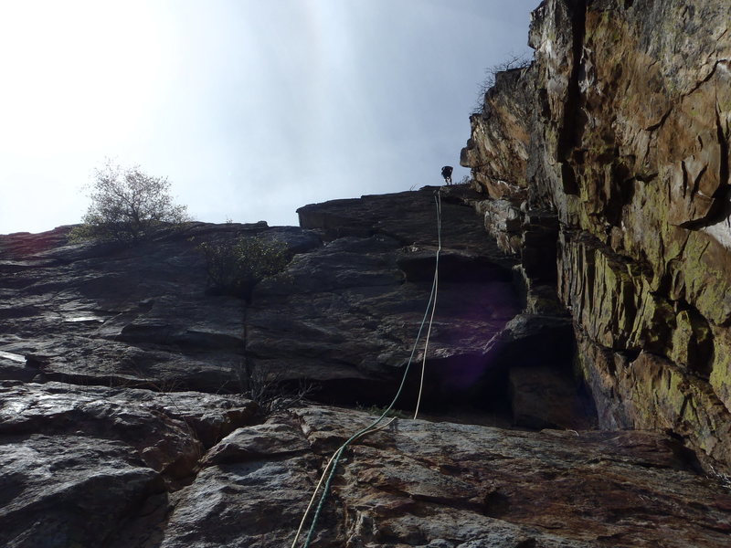 Looking up pitch two as Phil raps down. Follow the corner, it's fun!
