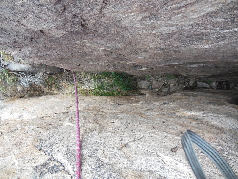 The chimney from above. It is bolted now and it is a lot better than it looks. It is one of the best portions of this route and is a must-do.
