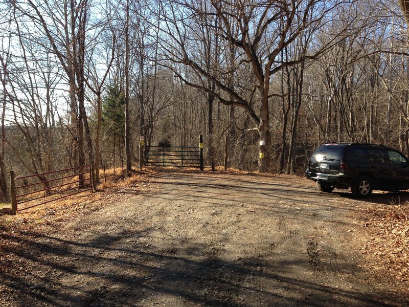 UPDATE: Here's what the parking area looks like now (as of Jan 4, 2013). Compared to the other beta photos submitted for the parking area, you can see there is now a gate where the old service road is with a bunch of no trespassing signs posted all around.